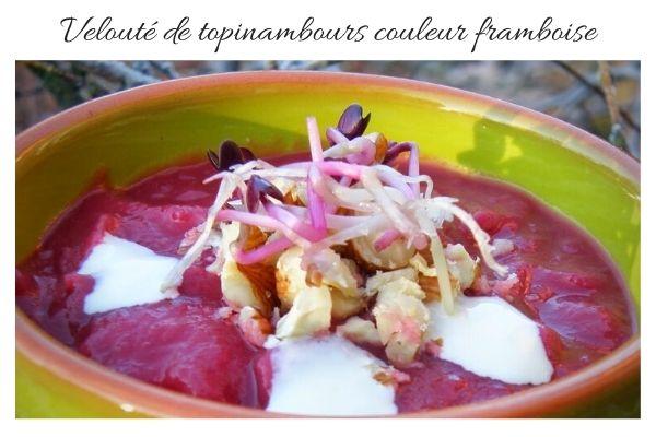 velouté de topinambours couleur framboise